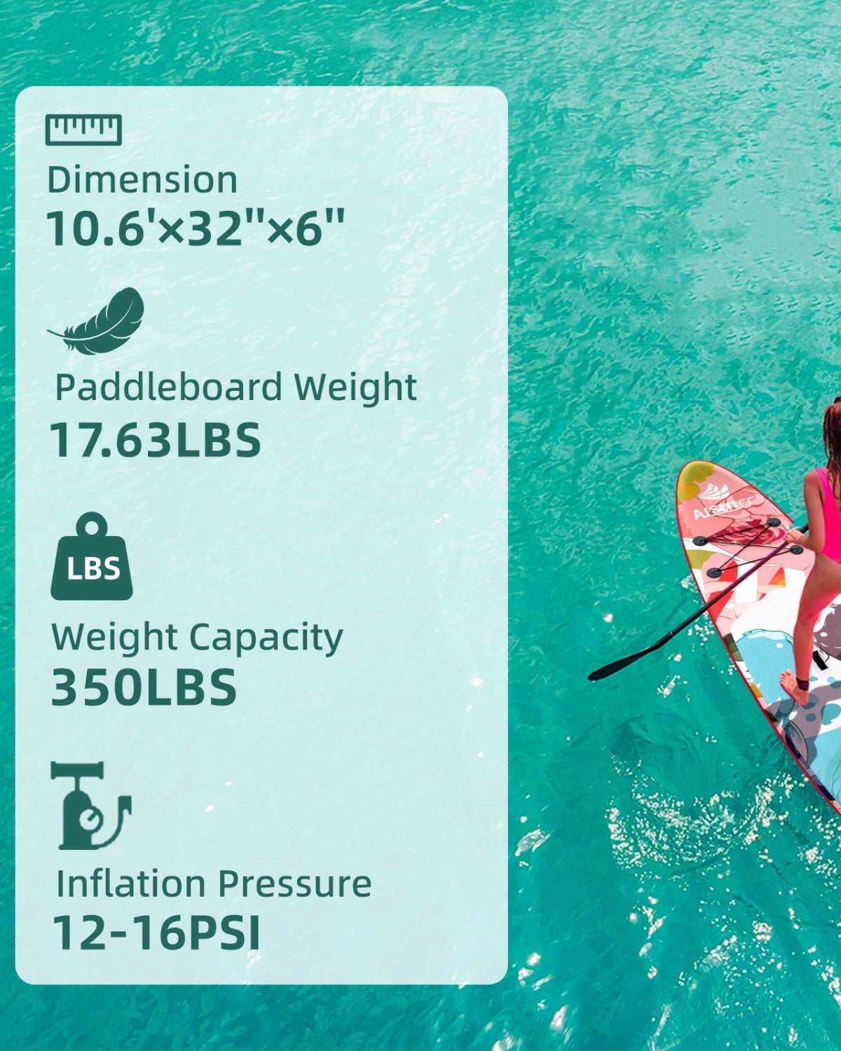 AISUNSS Inflatable Paddle Board for Adult, Paddle Board for all Skill Levels, Wide Sup Board with Primium Accessories